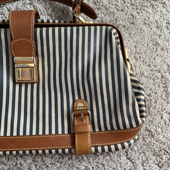 Holding Horses, Anthropology leather satchel, striped bag. - Picture 3 of 16